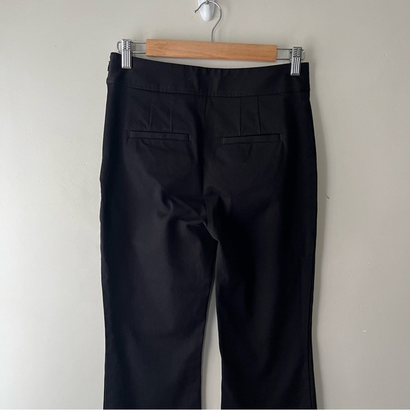 Anthropologie Maeve Slim Flare Pants Black Size 4 Ponte Minimalist Contemporary - Picture 9 of 16